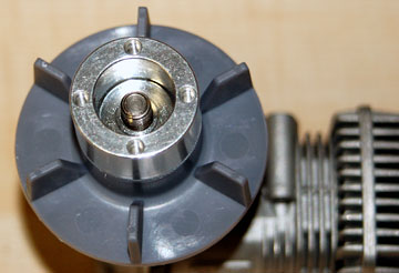 Apply Loctite only to the fan threads and thread the fan onto the crankshaft.