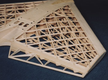 A set of spars and a lattice skin create the airfoil shape for Thwing!'s wing.
