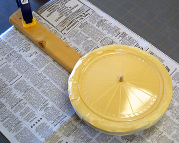 The wheel painted with the base color.