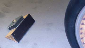 Magnetic wheel chocks are easy to make and very useful.