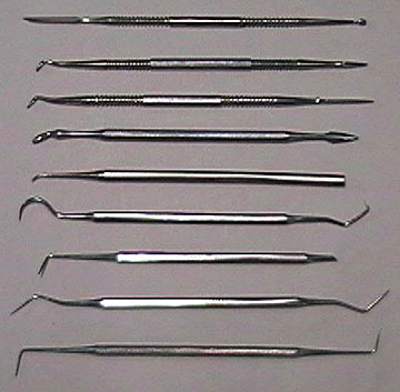 Dental picks and scribes.