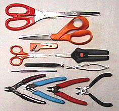Scissors, shears and side-cutters.